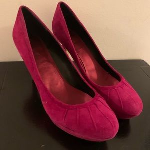Red suede platform size 9 1/2